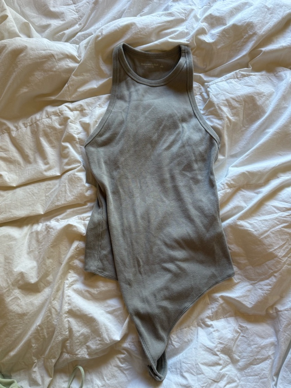 Abercrombie & Fitch Grey Ribbed Tank Bodysuit